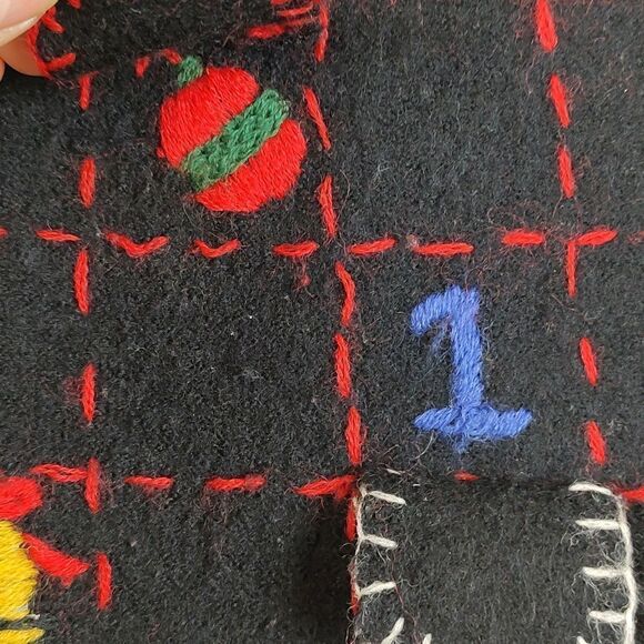 Cambridge Dry Goods Company Boiled Wool Embroidered Christmas Vest Size L - Picture 4 of 16